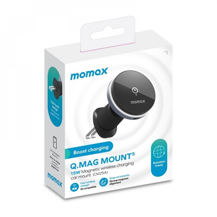 Momax Q.Mag Mount 15W Magnetic Wireless Charging Car Mount