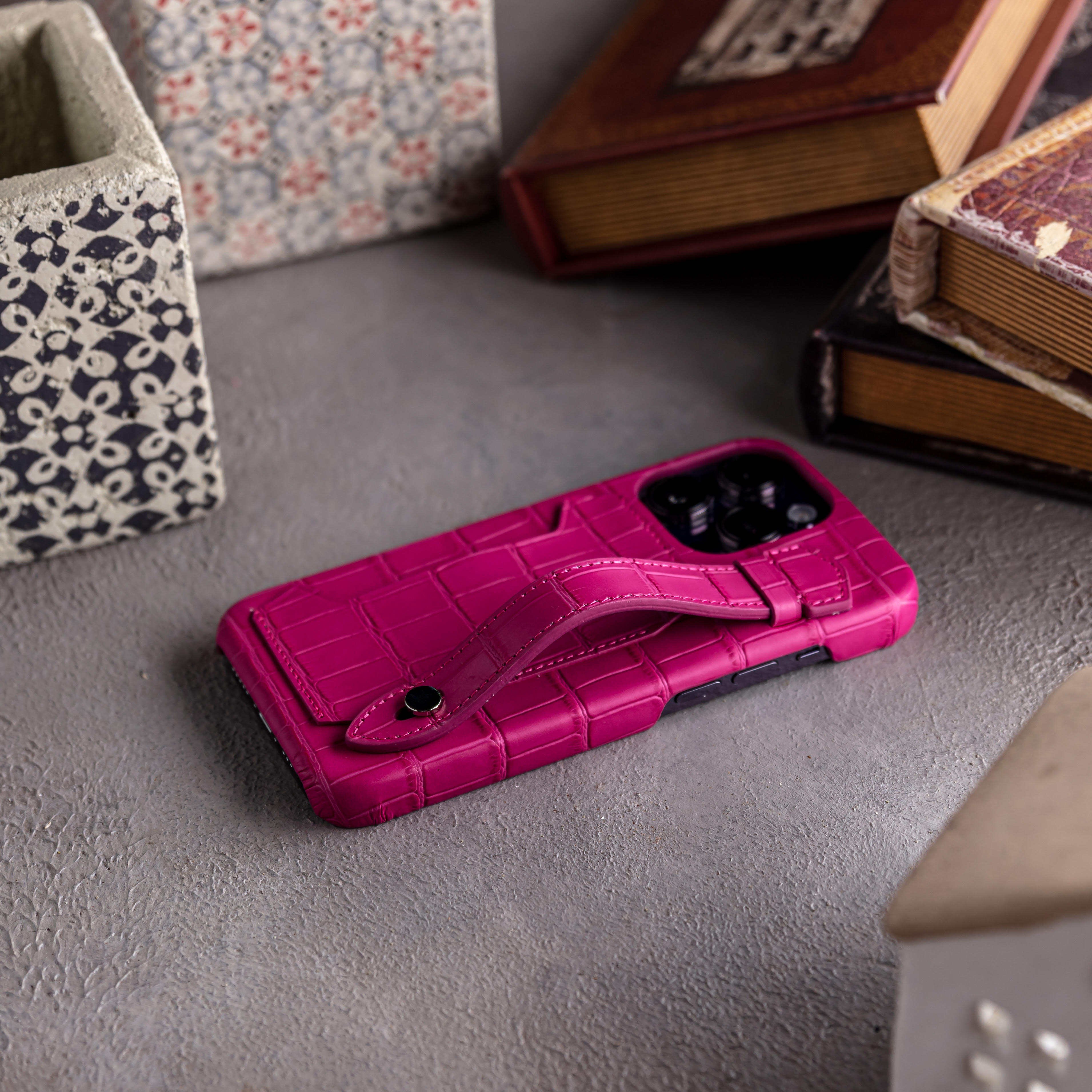 Qatari Cases Crocodile Case For iPhone 13 Pro Max - Pink