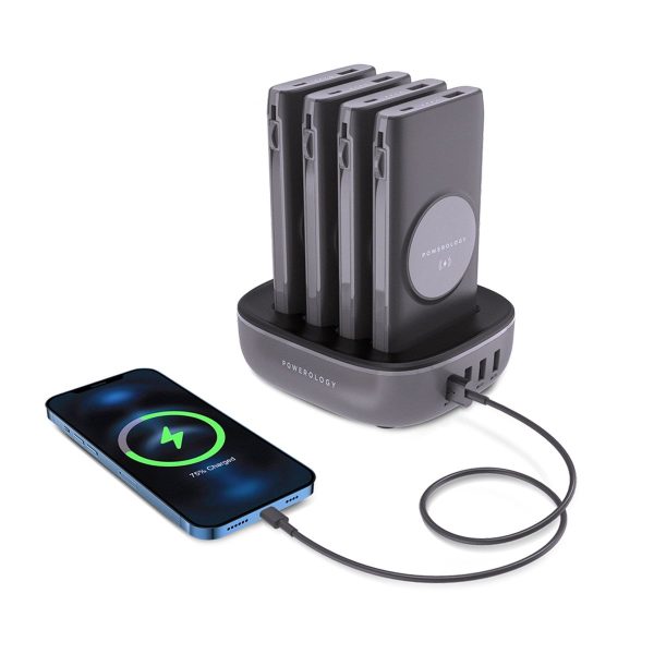 Powerology 10,000mAh 4 in 1 Power Bank Charging Dock - Black