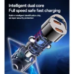 Yesido Super Fast Dual USB-C PD30W Mini Zinc Alloy Car Charger (Y69) Black