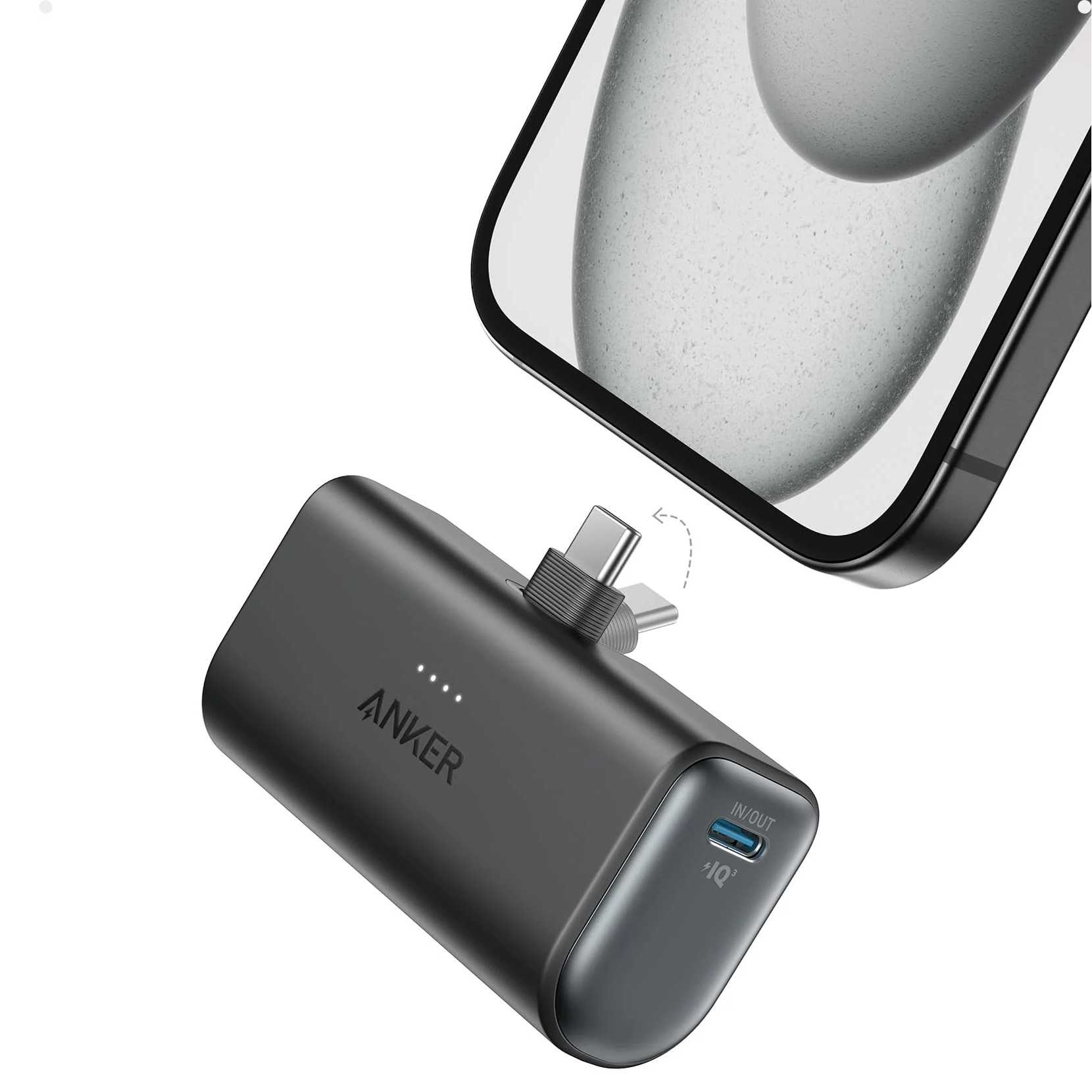 247436_61ao8d_XtuL_3840x.jpg Anker Nano Power Bank 5000mAh 22.5W Built-in USB-C Connector (A1653H11) Black - Image 1
