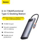 Baseus Metal Gleam Hub Adapter 4-in-1 Multifunctional Type-C Docking Station