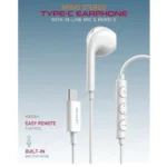 Moxedo Mono Stereo Earphone Type-C Connector - White  MX-STE014