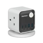 Momax 1-Charge Work Flow Cube 25W GaN - 3 Outlet + 2 USB-C & 2 USB-A Ports (US20UK) White