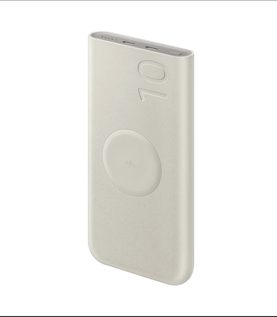 ODxc2M9FqWfaRKjiVzyBVFCR9durnbhIDQGuGqXP.webp Samsung 10,000 mAh Wireless Battery Pack 25W (EB-U2510) Beige - Image 1