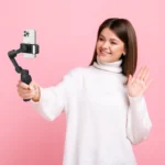 Porodo 3-Axis Gimbal Stabilizer Magnetic Fill Light - Black