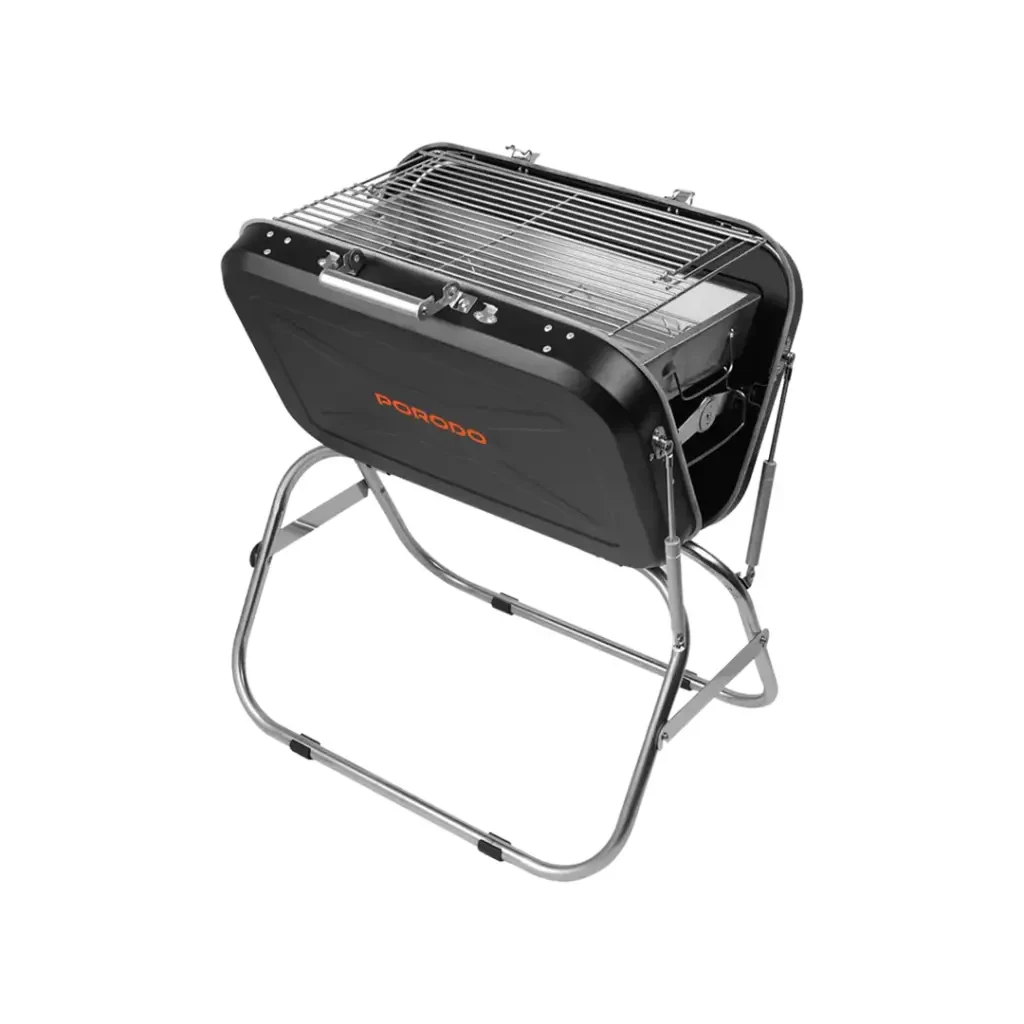 WL6hhoefG1wjhoOlaOi6YX5mXOZGT1RVNr81cvfd.webp Porodo Portable Folding BBQ Grill with Steel Cooking Mesh (LFS092) Black - Image 1