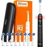 Bitvae R2 Rotating Electric Toothbrush with 8 Brush Heads - Black