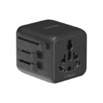 Momax 1-World Travel Adapter – 180+ Countries Compatible (UA19D) Black