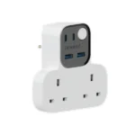 Momax Wall Plug with 2 Outlets + 2 USB-A + 2 USB-C (US17UK) White