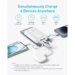 Anker Zolo Power Bank 10K 30W Built-in USB-C & Lightning Cable (A1680H21) White