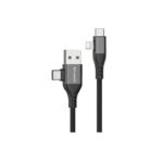 Moxedo 4 in 1 Nylon Braided Charging Cable 1m (NC079) Black