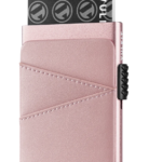 VULKIT VC304- Minimalist Card Holder Extra Leather Pocket for Cash & Coin - Rose