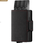 VULKIT VC200D- Double Aluminum Card Holders for more Storage Wallet - Alcantara Dark Grey