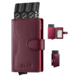 VULKIT VC207- RFID Blocking ID Window and Magnetic Button BiFold Wallet - Wine