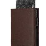 VULKIT VC302- Numbered Limited Edition, Side Slider Mechanism, Magnetic Strip Closure Tri-Fold Wallet - Dot-pattern-Brown