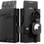 VULKIT VC311- Banknote Compartment & ID Window Pop-Up Wallet with Removable Airtag Holder (Not Include the Airtag) Black