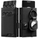 VULKIT VC311- Banknote Compartment & ID Window Pop-Up Wallet with Removable Airtag Holder (Not Include the Airtag) New Black