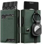 VULKIT VC311- Banknote Compartment & ID Window Pop-Up Wallet with Removable Airtag Holder (Not Include the Airtag) New Green